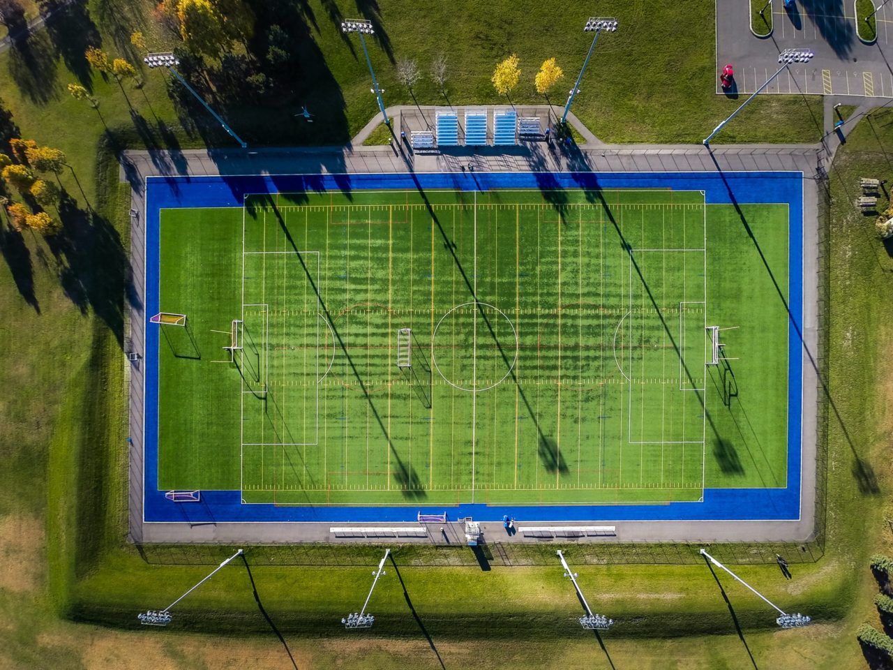 Aerial View of Outdoor Football Field CROSS株式会社